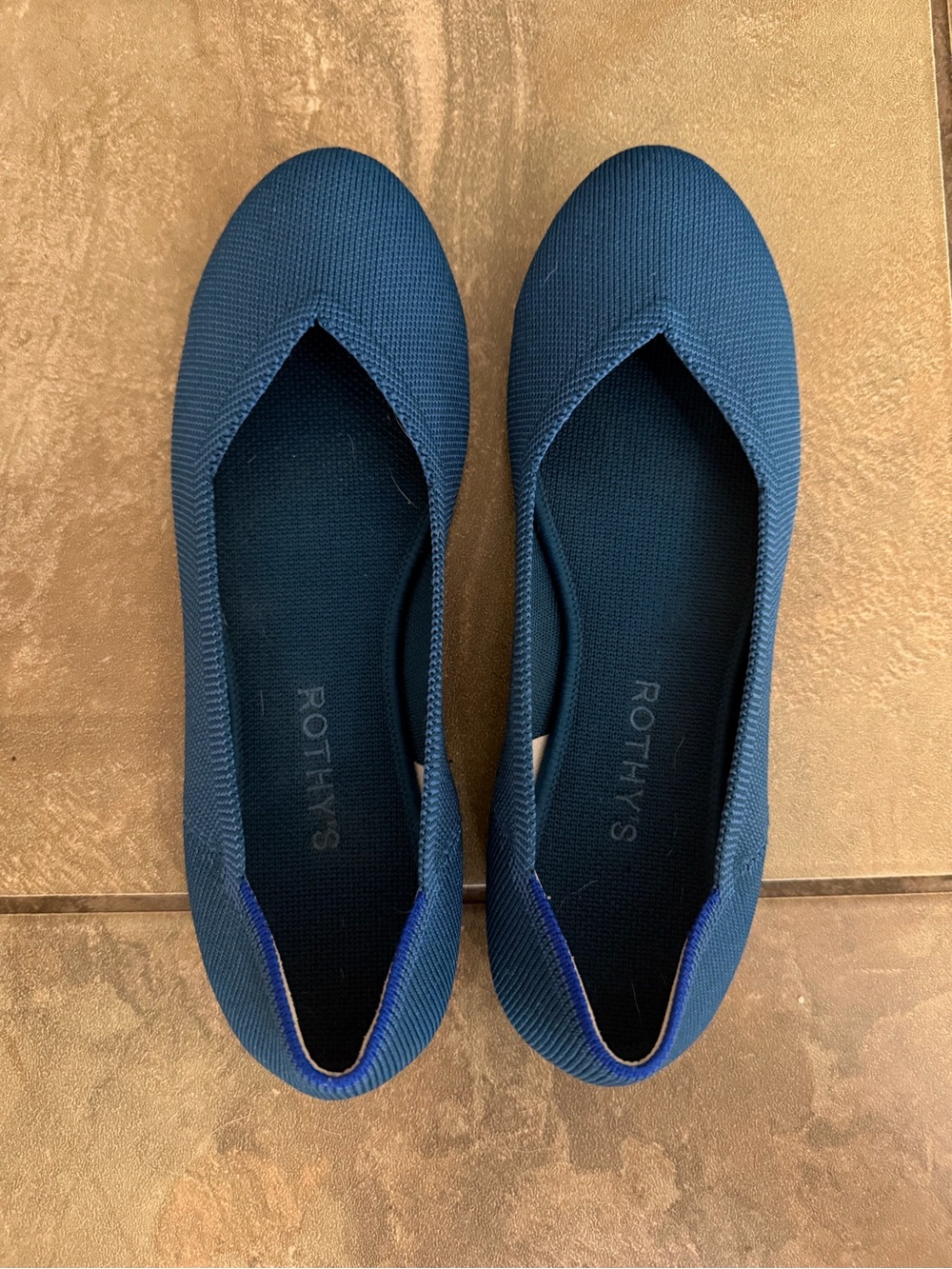 Rothy's Navy Knit Slip-On Ballet Flats